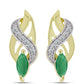 Cercei din Argint 925 Placat cu Aur ( 3.46 grame ) cu Smarald Brazilian și Topaz Alb 0.62 Carate