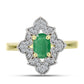 Inel din Argint 925 Placat cu Aur ( 3.21 grame ) cu Smarald Brazilian și Topaz Alb 1.03 Carate