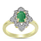 Inel din Argint 925 Placat cu Aur ( 3.21 grame ) cu Smarald Brazilian și Topaz Alb 1.03 Carate