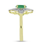 Inel din Argint 925 Placat cu Aur ( 3.21 grame ) cu Smarald Brazilian și Topaz Alb 1.03 Carate