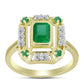 Inel din Argint 925 Placat cu Aur ( 3.7 grame ) cu Smarald Brazilian și Topaz Alb 1.51 Carate