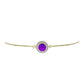 Brățară din Argint 925 Placat cu Aur ( 3.29 grame ) cu Agat Violet și Topaz Alb 1.49 Carate