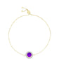 Brățară din Argint 925 Placat cu Aur ( 3.29 grame ) cu Agat Violet și Topaz Alb 1.49 Carate
