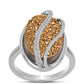 Inel din Argint 925 ( 3.96 grame ) cu Drusy Auriu și Topaz Alb 8.92 Carate