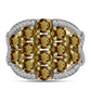 Inel din Argint 925 Placat cu Aur ( 6.81 grame ) cu Cuarț Coniac și Topaz Alb 4.09 Carate