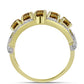 Inel din Argint 925 Placat cu Aur ( 6.81 grame ) cu Cuarț Coniac și Topaz Alb 4.09 Carate