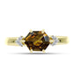 Inel din Argint 925 Placat cu Aur ( 2.43 grame ) cu Cuarț Coniac și Topaz Alb 1.78 Carate