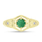 Inel din Argint 925 Placat cu Aur ( 3 grame ) cu Smarald Brazilian și Topaz Alb 0.48 Carate