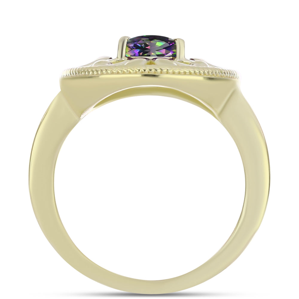Inel din Argint 925 Placat cu Aur ( 4.48 grame ) cu Topaz Mistic 1.1 Carate 2 
