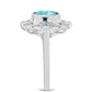 Inel din Argint 925 ( 3.62 grame ) cu Cuarț Paraiba și Topaz Alb 2.12 Carate
