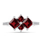 Inel din Argint 925 ( 2.5 grame ) cu Granat Barton și Topaz Alb 2.44 Carate
