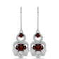 Cercei din Argint 925 ( 3.46 grame ) cu Granat Barton și Topaz Alb 2.38 Carate