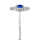 Inel din Argint 925 ( 2.68 grame ) cu Safir Albastru Australian și Topaz Alb 1.62 Carate