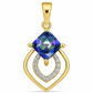 Pandantiv din Argint 925 Placat cu Aur ( 1.35 grame ) cu Topaz Mistic și Topaz Alb 1.02 Carate