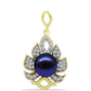 Pandantiv din Argint 925 Placat cu Aur ( 1.7 grame ) cu Perlă de Cultură Neagră și Topaz Alb 3.03 Carate