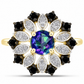 Inel din Argint 925 Placat cu Aur ( 3.3 grame ) cu Topaz Mistic și Spinel Negru 1.35 Carate