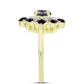 Inel din Argint 925 Placat cu Aur ( 3.3 grame ) cu Topaz Mistic și Spinel Negru 1.35 Carate