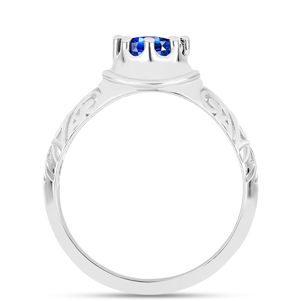 Inel din Argint 925 ( 3.25 grame ) cu Safir Albastru Australian 1.08 Carate 2 