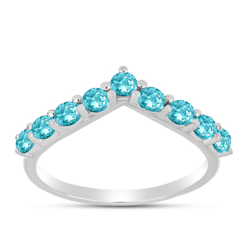 Inel din Argint 925 ( 2.2 grame ) cu Cuarț Paraiba 1.25 Carate 3 