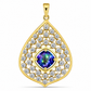 Pandantiv din Argint 925 Placat cu Aur ( 2.75 grame ) cu Topaz Mistic și Topaz Alb 2.05 Carate