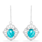 Cercei din Argint 925 ( 3.79 grame ) cu Cuarț Paraiba și Topaz Alb 3.33 Carate