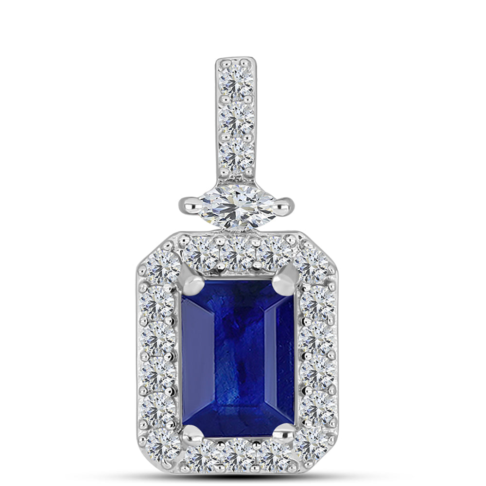 Pandantiv din Argint 925 ( 1.21 grame ) cu Safir Albastru Australian și Topaz Alb 1.83 Carate