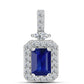 Pandantiv din Argint 925 ( 1.21 grame ) cu Safir Albastru Australian și Topaz Alb 1.83 Carate
