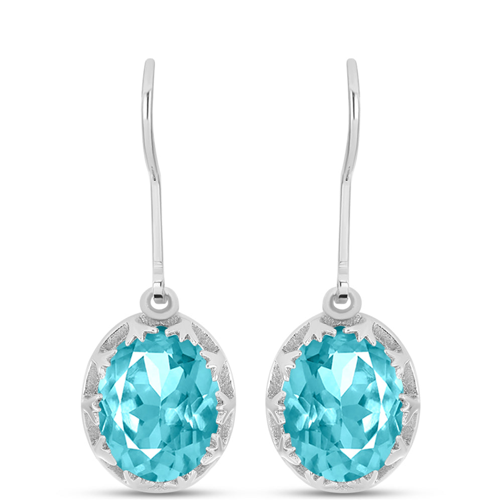 Cercei din Argint 925 ( 2.34 grame ) cu Cuarț Paraiba 4.76 Carate