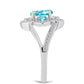 Inel din Argint 925 ( 3.79 grame ) cu Cuarț Paraiba și Topaz Alb 1.95 Carate
