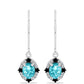Cercei din Argint 925 ( 1.98 grame ) cu Cuarț Paraiba și Spinel Negru 1.8 Carate