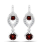 Cercei din Argint 925 ( 3.71 grame ) cu Granat Barton și Topaz Alb 1.26 Carate