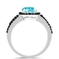 Inel din Argint 925 ( 4.88 grame ) cu Cuarț Paraiba și Spinel Negru 3.09 Carate