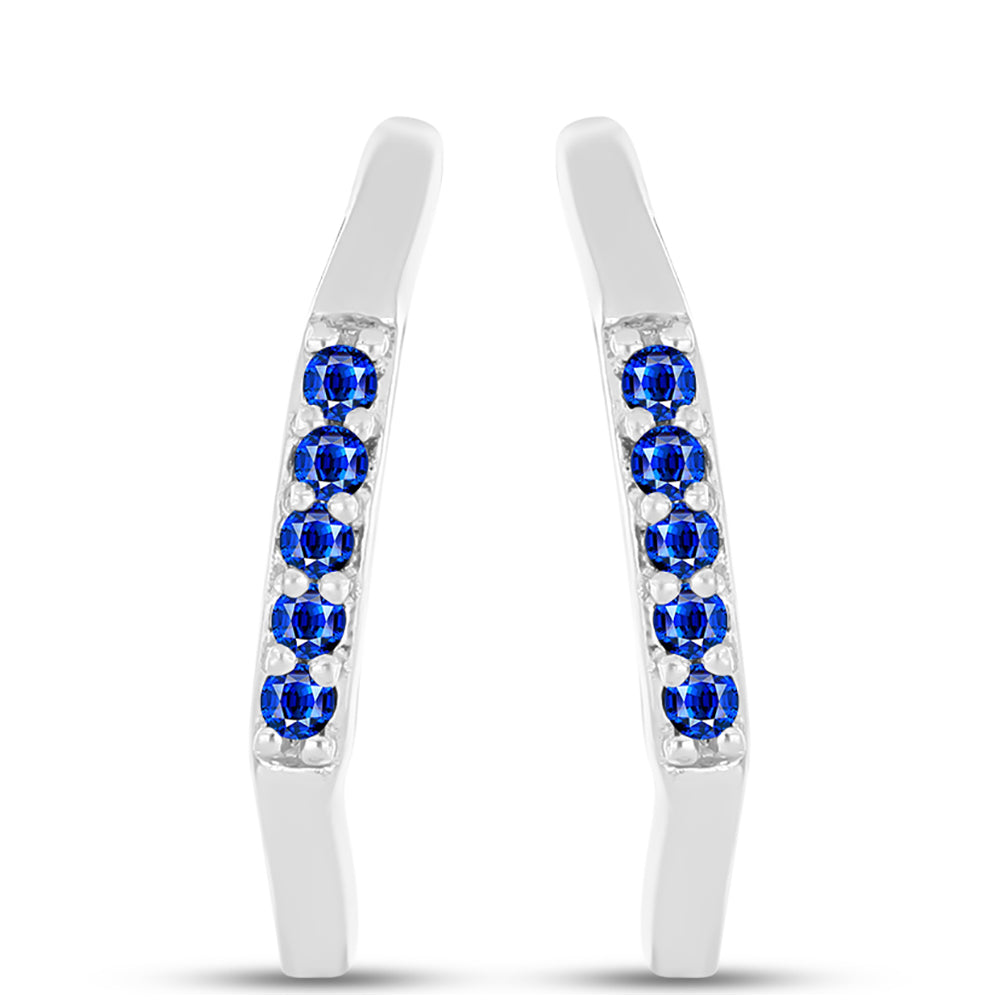 Cercei din Argint 925 ( 3.81 grame ) cu Safir Albastru Australian 0.2 Carate 1 