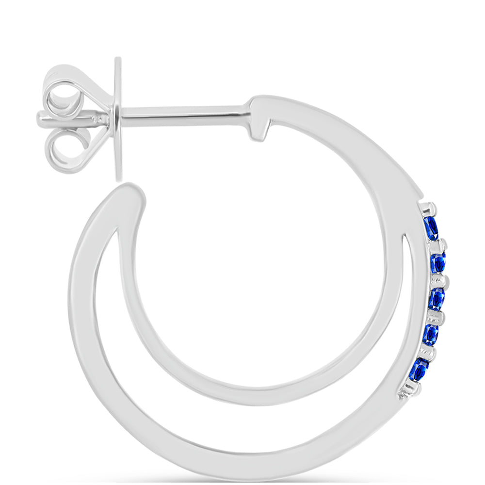 Cercei din Argint 925 ( 3.81 grame ) cu Safir Albastru Australian 0.2 Carate 2 
