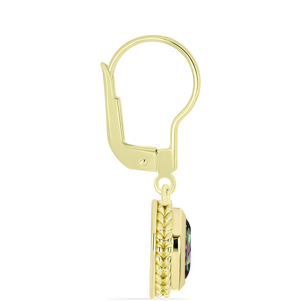 Cercei din Argint 925 Placat cu Aur ( 2.97 grame ) cu Topaz Mistic 1.4 Carate