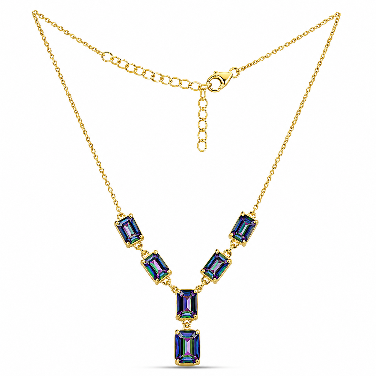 Colier din Argint 925 Placat cu Aur ( 4.92 grame ) cu Topaz Mistic 5.73 Carate 1 