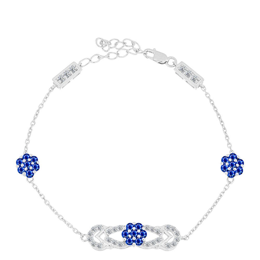 Brățară din Argint 925 ( 4.73 grame ) cu Safir Albastru Australian și Topaz Alb 1.77 Carate