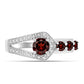 Inel din Argint 925 ( 2.74 grame ) cu Granat Barton și Topaz Alb 1 Carate