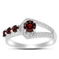 Inel din Argint 925 ( 2.74 grame ) cu Granat Barton și Topaz Alb 1 Carate