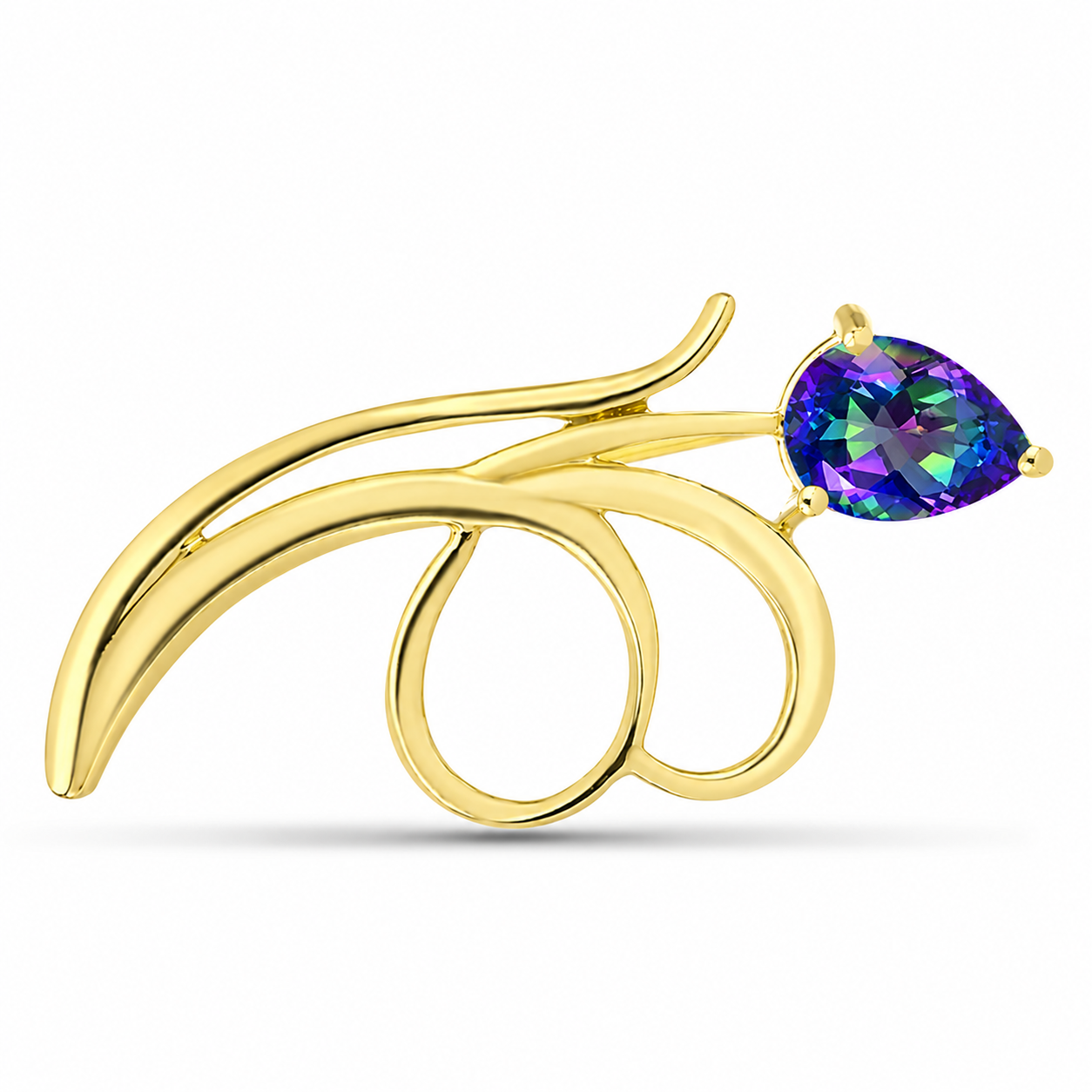 Broşă din Argint 925 Placat cu Aur ( 2.79 grame ) cu Topaz Mistic 0.97 Carate