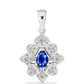 Pandantiv din Argint 925 ( 1.98 grame ) cu Safir Albastru Australian și Topaz Alb 0.83 Carate