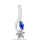 Pandantiv din Argint 925 ( 1.7 grame ) cu Safir Albastru Australian și Topaz Alb 0.57 Carate