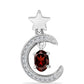 Pandantiv din Argint 925 ( 1.59 grame ) cu Granat Barton și Topaz Alb 0.69 Carate
