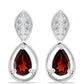 Cercei din Argint 925 ( 3.29 grame ) cu Granat Barton și Topaz Alb 1.11 Carate