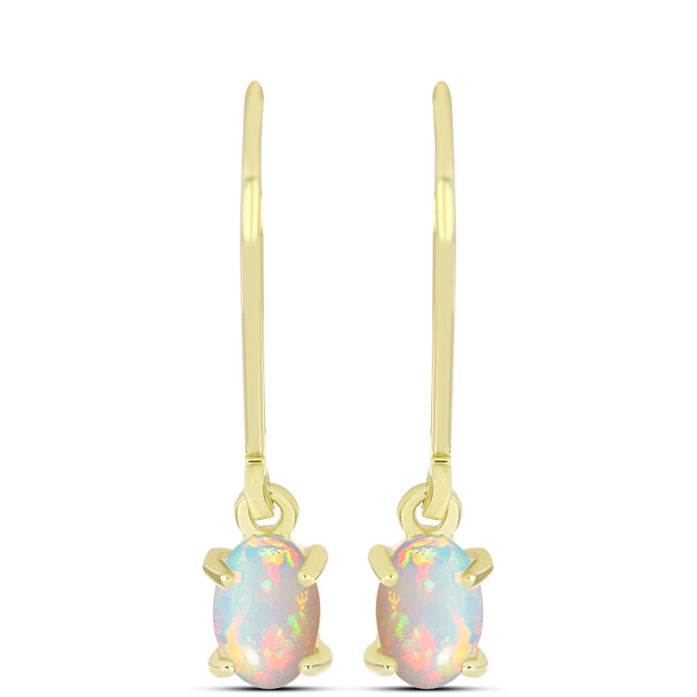 Cercei din Argint 925 Placat cu Aur ( 1.28 grame ) cu Opal Welo 0.57 Carate