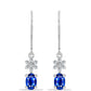 Cercei din Argint 925 ( 1.75 grame ) cu Safir Albastru Australian și Topaz Alb 1.5 Carate