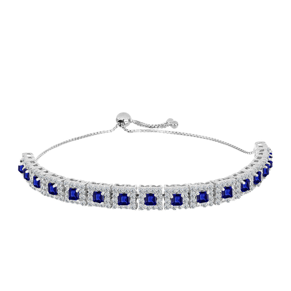 Brățară din Argint 925 ( 13.23 grame ) cu Safir Albastru Australian și Topaz Alb 7.18 Carate
