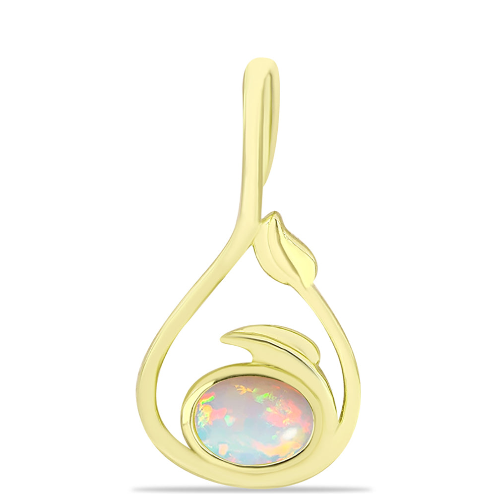 Pandantiv din Argint 925 Placat cu Aur ( 1.64 grame ) cu Opal Welo 0.47 Carate 1 