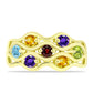 Inel din Argint 925 Placat cu Aur ( 2.41 grame ) cu Granat Barton și Ametist Marocan 0.88 Carate