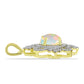 Pandantiv din Argint 925 Placat cu Aur ( 2.68 grame ) cu Opal Welo și Topaz Alb 1.7 Carate